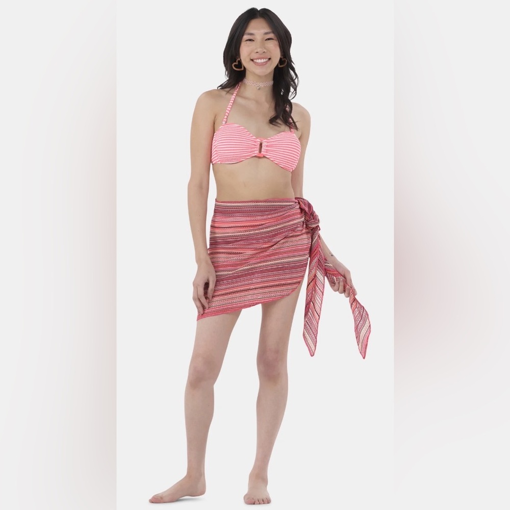 No Boundaries women’s stripe pareo, fashion cover up; size: one size fits most